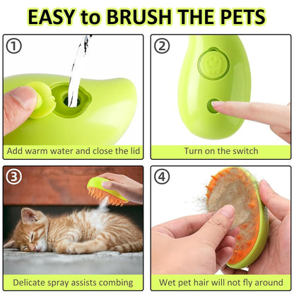 Pet Steamy Brush – Electric Sprayer and Massage Comb