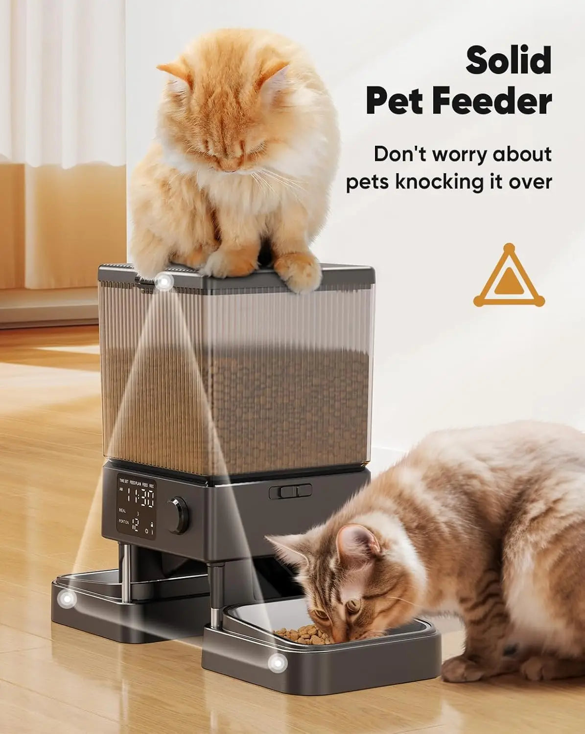 Automatic Cat Feeder for 2 Cats – 20 Cups/5L Capacity with Timed Feeding