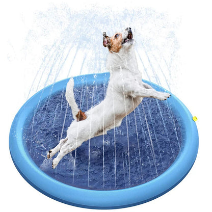 Foldable Dog Pool with Thickened Non-Slip Mat for Pets and Children