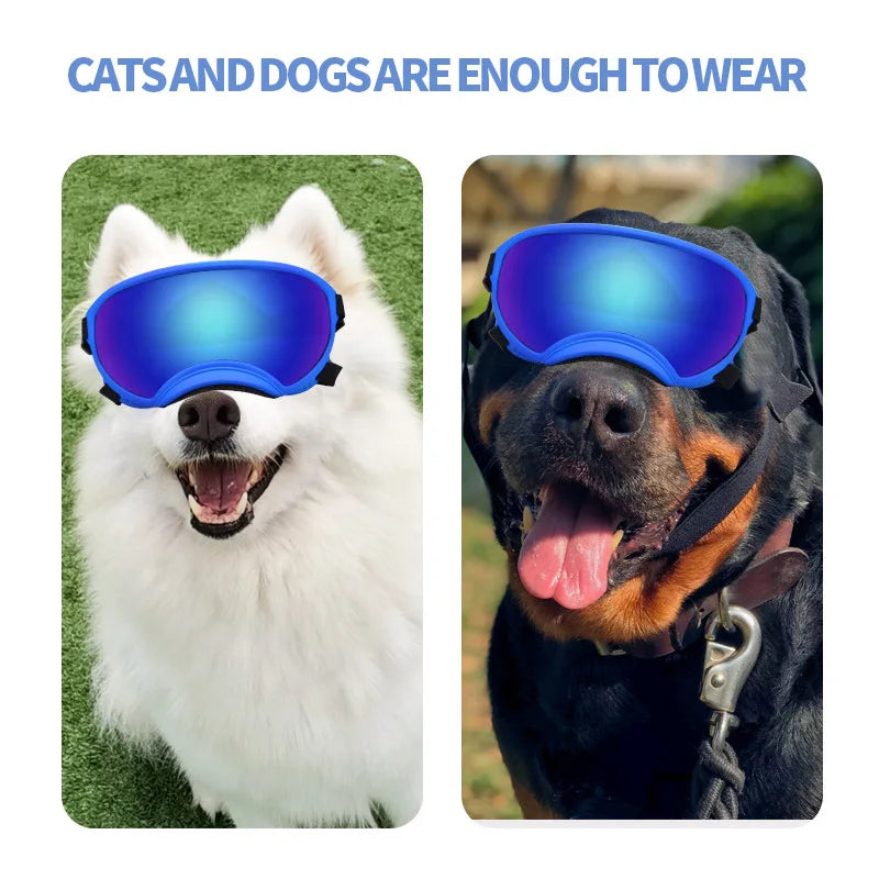 Dog Pet Glasses Outdoor Dog Fashion Sports Sunglasses Adjustable Strap for Travel Skiing and Anti-FogPet Goggles