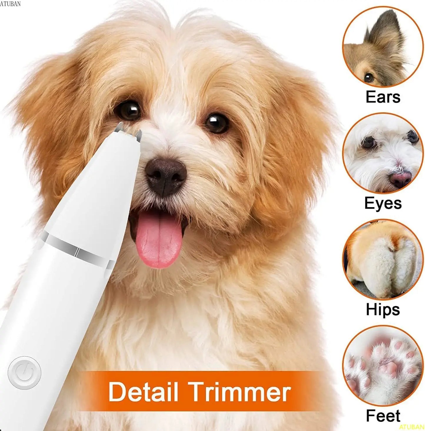 Dog Clippers Grooming Kit – Low Noise Cordless Hair Clipper and Nail Grinder