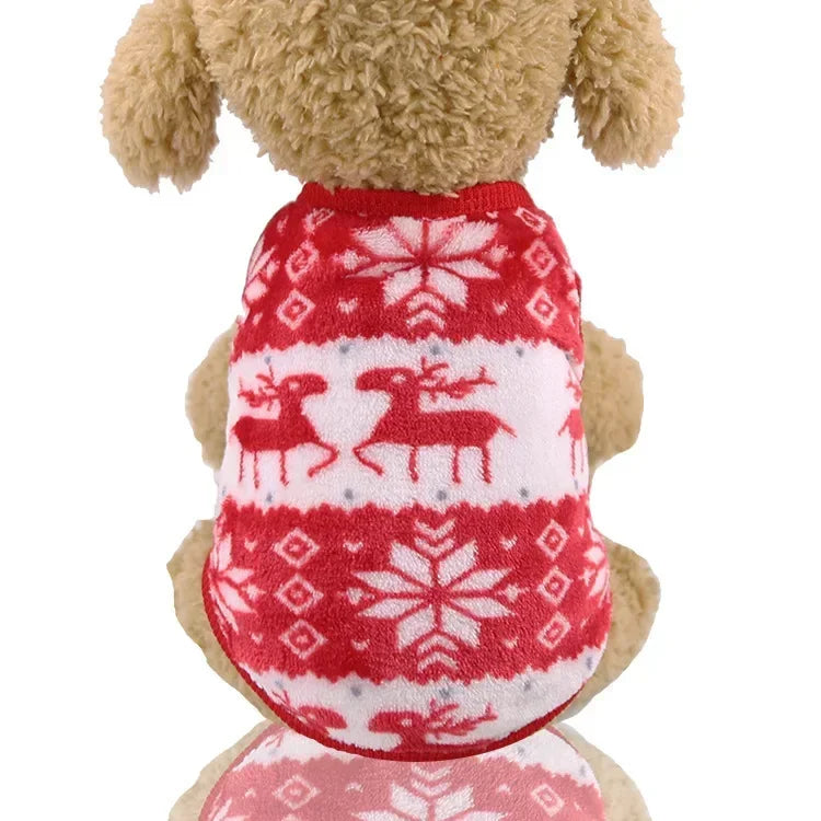 Dog Christmas Clothes - Winter Warm Elk Santa Hooded Pet Costume