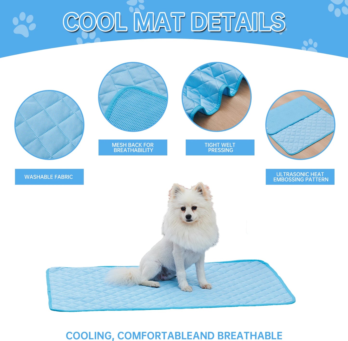 Cooling Summer Dog Mat – Breathable and Washable Ice Silk Pad for Dogs and Cats