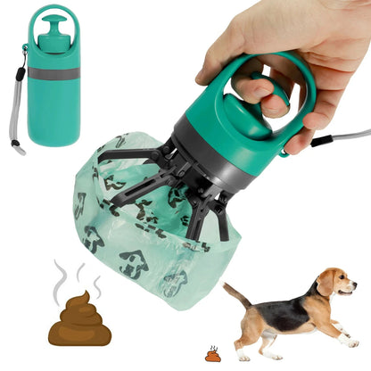 Portable Dog Pooper Scooper with Bag Dispenser for Easy Waste Pick-up