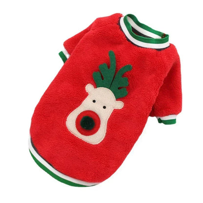 Dog Christmas Clothes - Winter Warm Elk Santa Hooded Pet Costume