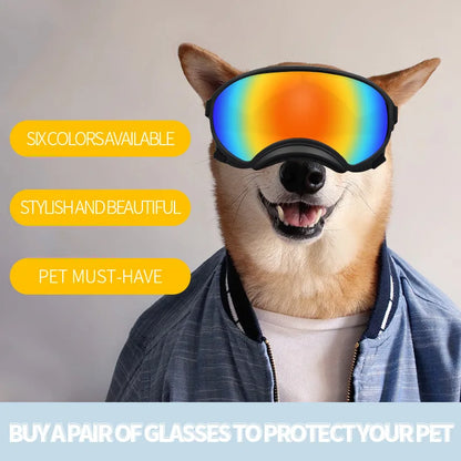 Dog Pet Glasses Outdoor Dog Fashion Sports Sunglasses Adjustable Strap for Travel Skiing and Anti-FogPet Goggles