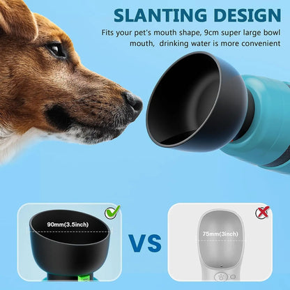 Upgraded Dog Water Bottle – Portable 650ml Water Cup and Food Travel Bowl