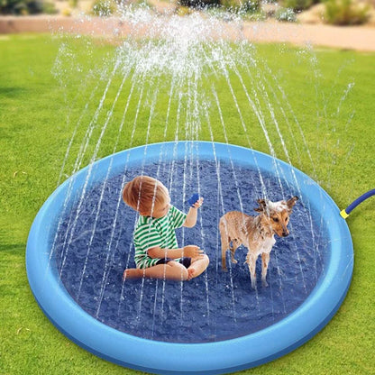 Foldable Dog Pool with Thickened Non-Slip Mat for Pets and Children