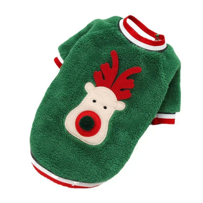 Dog Christmas Clothes - Winter Warm Elk Santa Hooded Pet Costume