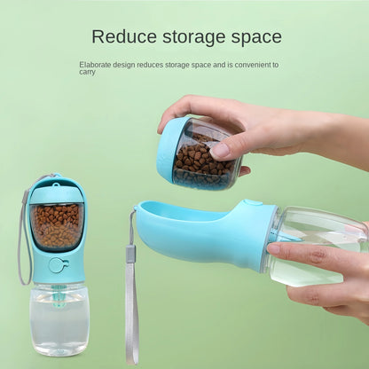 Portable Dog and Cat Water Bottle with Food and Water Storage for Travel