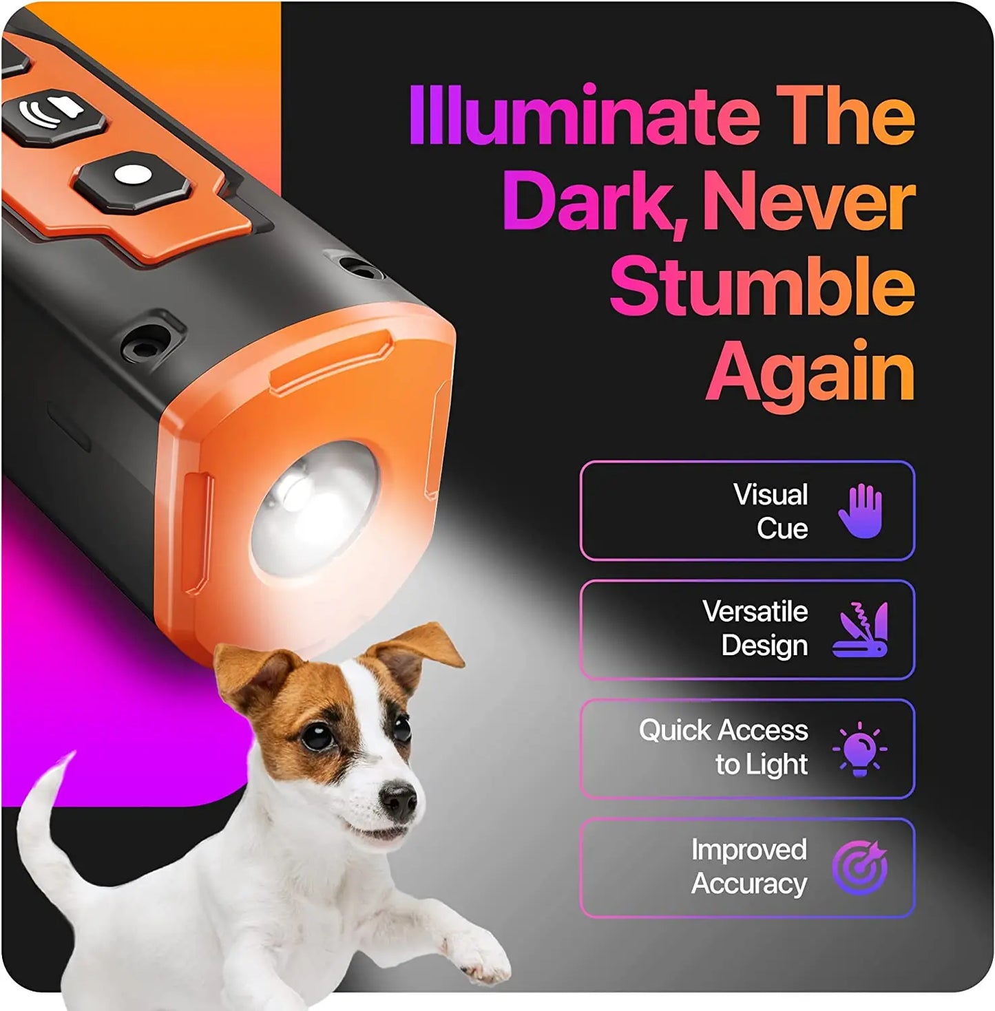 Anti-barking device Ultrasonic with LED Flashlight | Silent | Immediately Work