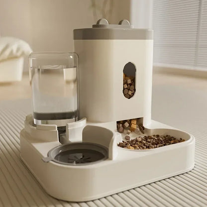 Automatic Feeder with Water Fountain for Cats and Dogs – Large Capacity and Raised Stand