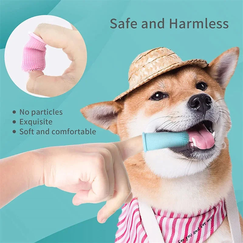 Soft Pet Finger Toothbrush – Nontoxic Silicone for Cleaning and Bad Breath