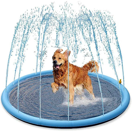 Foldable Dog Pool with Thickened Non-Slip Mat for Pets and Children