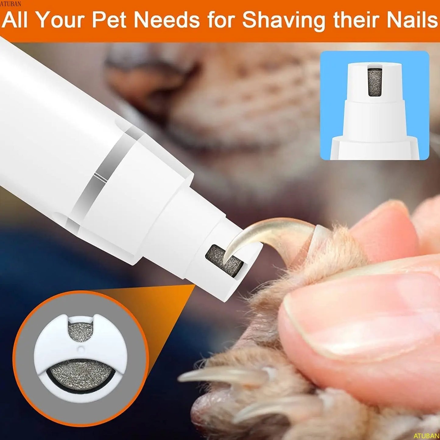 Dog Clippers Grooming Kit – Low Noise Cordless Hair Clipper and Nail Grinder