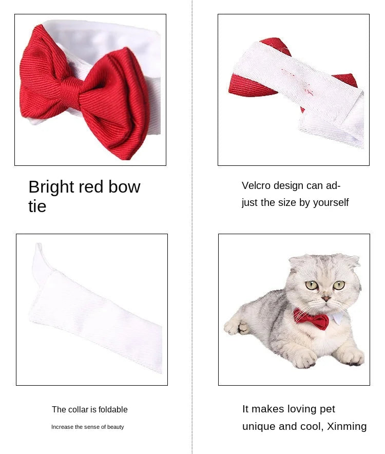 Pet Puppy Dogs Adjustable Bow Tie Collar Necktie Bowknot Bowtie Holiday Wedding Decoration